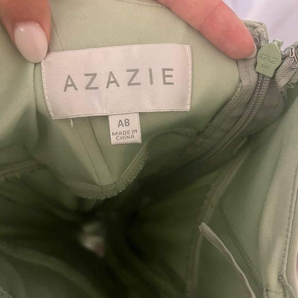 Azazie Dusty Sage Bridesmaid Dress size A8 - Picture 2 of 3